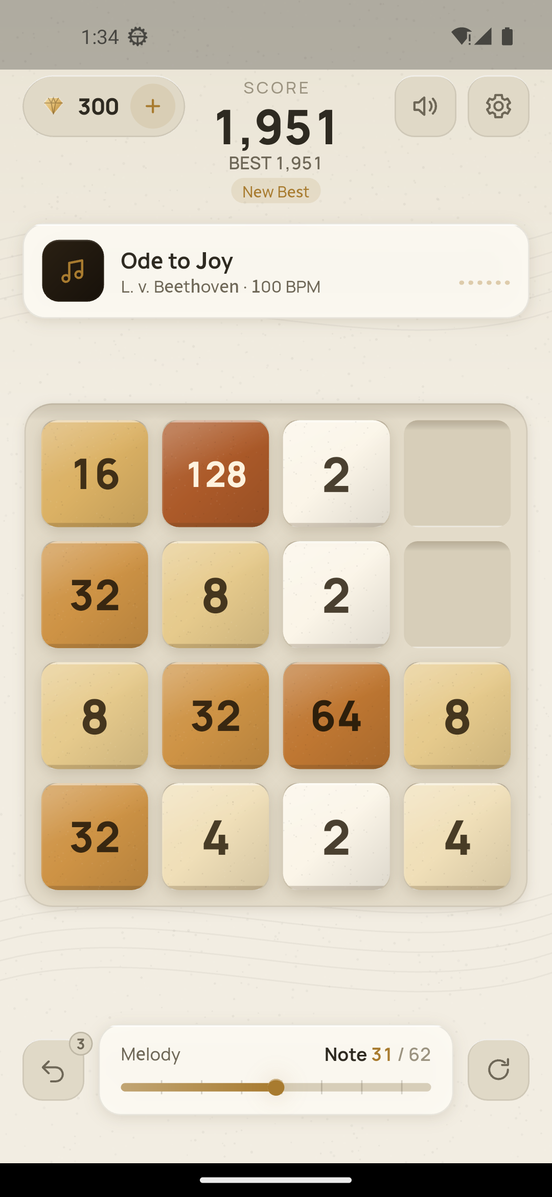 Melody 2048 Google Play 正式版截图 · 浅色主题